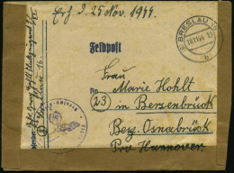 (8) BRESLAU 16/ B 1944 (18.11.) Seltener 2K-Steg Mit Postleitgebietszahl "8"+ Viol. 1K-HdN: Flakzeugamt 1.. (nicht Ganz  - WW2 (II Guerra Mundial)