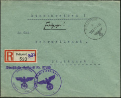 Burgalben 1940 (19.4.) 1K: FELDPOST/a/333 + Provis. RZ: Feldpost 333 (viol. 1L Zugestempelt) = Feldpost-Amt 171 , Burgal - WO2