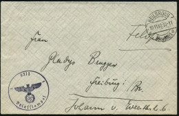 HEILBRONN/ (Neckar)1/ A 1940 (19.11.) 1K-Brücke + Viol. 1K-HdN Mit  V I E R - Stelliger Feldpost-Nr.: 9211/ Briefstempel - 2. Weltkrieg