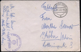 JÜTERBOG-ADOLF-HITLER-LAGER/ C 1942 (28.3.) 2K-Steg + Viol. 1K-HdN: IV. (Verm. U. Kart. Ers.) A L R (mot) 3 = Wehr-macht - WO2