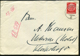 Reiferscheid 1939 (27.8.) 1K: FELDPOST/b/--- Auf EF 12 Pf. Hindenbg., Rs. Feldpost-Nr. "18 589 Postsammelstelle Hamburg" - WW2 (II Guerra Mundial)