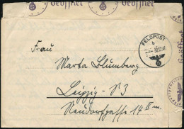 DEUTSCHES REICH 1940 (30.12.) 1K: FELDPOST/b/--- , Rs. Hs. Fp.-Nr.: 29 538 = Pio. Btl. 211, + D O P P E L T E R   Zensur - WO2