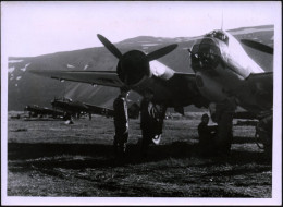 DEUTSCHES REICH 1941 (Juli) Orig. S/w.-Presse-Foto: Feldflughafen Banak, Sowjt. Tundra M. Junkers Ju 88 (Format 18 X 13  - WW2