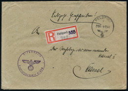 DEUTSCHES REICH 1941 (9.11.) 1K: FELDPOST/c/ 3 5 5 + Provis. RZ: Feldpost 355 = Feldpost-Amt 58 + Viol. 1K-HdN: Fp.-Nr.  - WW2