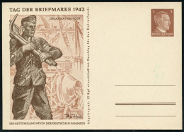 DEUTSCHES REICH 1942 3 Pf. Hitler, Sonder-P.: TAG DER BRIEFMARKE = Organisation Todt (Bausoldat, Betonmischer Etc.) Sign - WW2