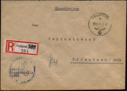 DEUTSCHES REICH 1942 (24.3.) 1K: FELDPOST/a/355 + Provis. Feldpost-RZ: 355 = Schw. 1L Zugestempelt = Feldpostamt 58,  7. - Guerre Mondiale (Seconde)