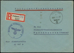 DEUTSCHES REICH 1943 (2.1.) 1K: FELDPOST/c/884 + Provis. Fp.-RZ, Nr. Hs. = Feldpostamt 152, Rußland (Heeresgr. Mitte) +  - Guerre Mondiale (Seconde)