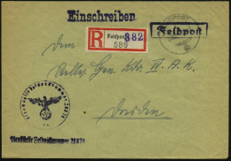 DEUTSCHES REICH 1943 (8.3.) 1K: FELDPOST/b/382 + Provis. RZ: Feldpost 382 (viol. 1L Zugestempelt) + HdN: ..Feldpostnr. 2 - WW2