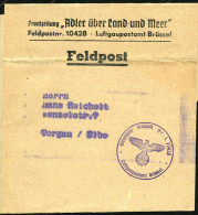 DT.BES.BELGIEN 1941 (ca.) Feldpost-Zeitungs-Streifband: Frontzeitung "Adler über Land U.Meer" Fp.-Nr. 10 428 LGPA Brüsse - Guerre Mondiale (Seconde)