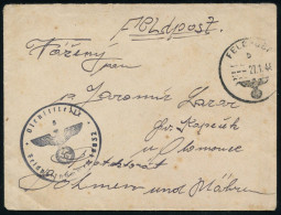 DT.BES.FRANKREICH 1944 (21.1.) 1K: FELDPOST/b/--- + Viol. 1K-HdN: Fp.-Nr. 48 832 = OT. Oberste Bauleitung  W 2  = W E S  - 2. Weltkrieg