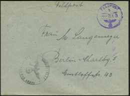 DT.BES.GRIECHENLAND 1943 (21.1.) V I O L E T T E R  1K: FELDPOST/b/--- + 1K-HdN: Fp.Nr.46 595 = S.(icherheits)-D.(ienst) - WW2