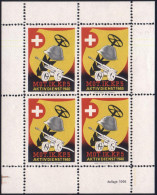 SCHWEIZ 1940 Soldatenmke. "MOT. IK. KP. 5", Gez. Kleinbogen = 4 Stück Abb: Pak (Geschütz), Stahlhelm, Milit.Logo) Postfr - WW2 (II Guerra Mundial)