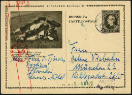 SLOWAKEI 1942 (20.4.) 1,20 K. BiP Hlinka, Braun: Jungen Aus Zaskov = Trachten U. Gr. Hüte + Roter Band-Zensur-St.: OKW/  - Guerre Mondiale (Seconde)