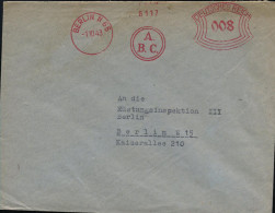 BERLIN N 65/ A.B.C. 1943 (1.10.) Anonymer AFS = Auer-Ges. AG = Firma Für Abwehr Chemischer Kampfführung (ABC Im Kreis) + - Guerre Mondiale (Seconde)