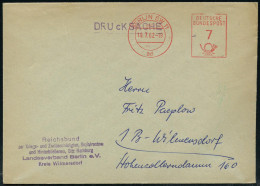 (1) BERLIN  SW 11/ Ad/ DEUTSCHE BUNDESPOST 1962 (19.7.) PFS "Posthorn" Mit Falschem Wertrahmen Ohne Inschrift "BERLIN" + - WW2