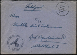 München 1942 (15.5.) Stummer, Aptierter HWSt = Tarnstempel München + Schw. 1K-HdN: Fp.-Nr. L 05754 B/Luftgaupostamt Münc - WO2