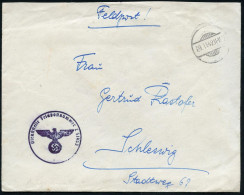 DEUTSCHES REICH 1942 (29.11.) Stummer 1K-Brücke = Tarnstempel + Blauer 1K-HdN: Fp.Nr. L 51903 = Nachtjagd-Geschwader 4 + - WO2