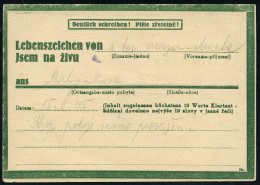 BÖHMEN & MÄHREN 1945 (15.2.) Ungestempelte, Grüne Eil-Nachrichten-Kt. (zweisprachig) Mit Druckvermerk: 180 (ME.-Katalog  - WW2