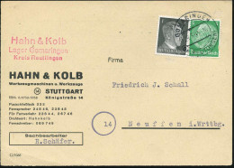 GOMARINGEN/ (OA REUTLINGEN) 1945 (28.3.) 2K-Steg Auf 1 Pf. Hitler U. 5 Pf. Hindenbg. , Firmenkt.: HAHN & KOLB/..(14) STU - Guerre Mondiale (Seconde)