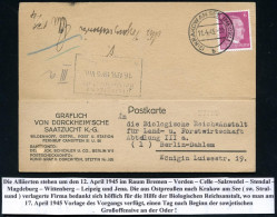 (3) KRAKOW AM SEE (MECKL)/ B 1945 (11.4.) 2K-Steg Mit Postleitgebietszahl Auf EF 6 Pf. Hitler, Späte Firmen-Kt. (Reg.-Lo - WW2