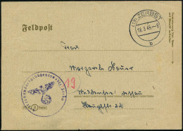 (19) ZERBST/ B 1945 (16.3.) 2K-Steg Mit PLGZ + Viol. 1K-HdN: Heeresstandortgebührenstelle Zerbst , Klar Gest. Feldpost-F - WW2