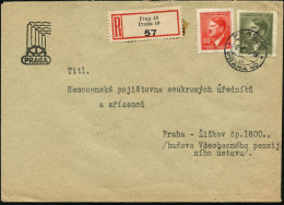 BÖHMEN & MÄHREN 1945 (2.5.) 2K-Steg: PRAG 40/ch/PRAHA 40 ,80 H. U. 3 K. Hitler (Zahnf.) + RZ: Prag 40/Praha 40 , Motivgl - WW2 (II Guerra Mundial)