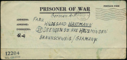 U.S.A. /  DEUTSCHES REICH 1945 (5.3.) MaWellenSt.: NEW YORK ,N.Y. + Schw. Zensur-2L: 12204/U.S. CENSOR (Wo.2) Kgf.-Vordr - WW2