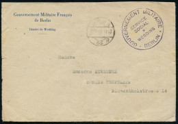 BERLIN N/ 65/ G 1946 (19.11.) 1K-Brücke + Viol. 1K-HdN: GOUVERNEMENT MILITAIRE/BERLIN/SERVICE SOCIAL/WEDDING Auf Französ - WW2