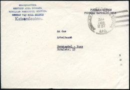 Kaiserslautern 1966 (Mai) 1K-Killer: ARMY AIRFORCE POSTAL SERVICE/227/A.P.O. + Blauer Abs.-5L: HEADQUARTERS/WESTERN AREA - WW2