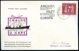 7 STUTTGART-BAD CANNSTATT/ Mb/ AMERIKA../ HILFT../ EUROPA.. 1963 (Febr.) Seltener MWSt Zum CRALOG/CARE-Jubiläum, Inl.-SU - WW2 (II Guerra Mundial)