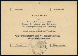 Tegernsee/ Für Die Opfer Des Faschismus 1946 (7.12.) Seltener SSt = Trauerweide, Gedenkstein, Stacheldraht Auf Amtl. P 1 - Guerre Mondiale (Seconde)