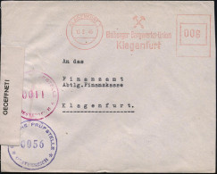 ÖSTERREICH 1946 (13.2.) Aptierter AFS Francotyp "Reichsadler" = Entfernt + Inschrift "Deutsches Reich": KLAGENFURT 1/Ble - Guerre Mondiale (Seconde)