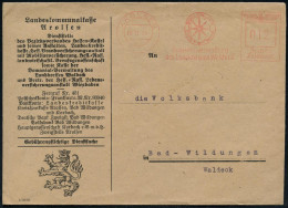 AROLSEN/ Domanialverwaltung/ Des Landkreises Waldeck 1945 (18.11.) AFS Francotyp "Reichsadler"  U N V E R ä N D E R T  W - Autres & Non Classés