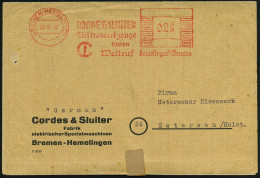 BREMEN-HEMELINGEN/ CORDES & SLUITER/ Elektrowerkzeuge.. 1946 (30.10.) Seltener, Aptierter AFS "Mäander-rechteck" = "DEUT - Other & Unclassified