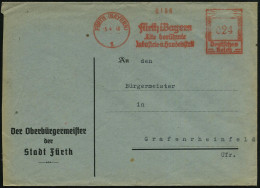 FÜRTH (BAYERN)/ 1/ ..Alte Berühmte/ Industrie-u.Handelsstadt 1946 (5.4.) Aptierter AFS Francotyp "Hakenkreuz" =  N U R   - Other & Unclassified