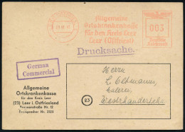 LEER (OSTFRIESL) 1/ Allgem./ Ortskrankenkasse.. 1945 (3.11.) AFS Francotyp "Reichsadler"  U N V E R ä N D E R T  Weiterv - Autres & Non Classés