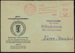 (1) BERLIN-BORSIGWALDE/ WASt/ Die Auskunftsstelle Für/ Kriegerverluste.. 1959 (23.5.) AFS Francotyp In 000 = Gebührenfre - Other & Unclassified