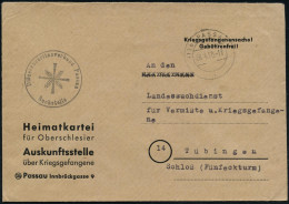 (13b) PASSAU/ L 1950 (28.4.) 2K-Steg + Viol. 1K-HdN: Diäzösancaritasverband Passau / S U C H S T E L L E (Kreuz) Portofr - Other & Unclassified