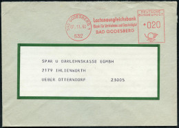 532 BAD GODESBERG 1/ Lastenausgleichsbank/ Bank Für Vertriebene U.Geschädigte.. 1962 (7.11.) AFS Francotyp Mit Orts-1K M - Vluchtelingen