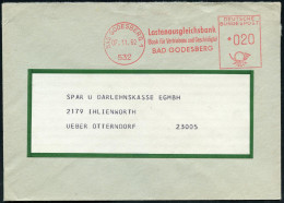 532 BAD GODESBERG 1/ Lastenausgleichsbank/ Bank Für Vertriebene U.Geschädigte.. 1962 (7.11.) AFS Francotyp Mit Orts-1K M - Réfugiés