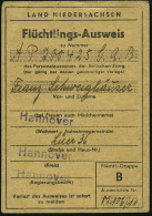 Hannover 1949/64 Orig. "Flüchtlings-Ausweis" LAND NIEDERSACHSEN 1949 + Entspr. Rentenbestätigungs-Schreiben BfA Berlin ( - Refugees