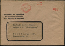 NEUSTADT/ (SCHWARZWALD) 1947 (8.6.) Aptierter AFS Francotyp = Wertrahmen U. Klischee Total Entfernt Klar Auf Firmen-Bf.: - Autres & Non Classés