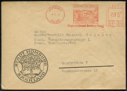 HOMBURG/ (SAAR)/ ..Bürgermeisteramt Homburg (Saar) 1951 (4.1.) AFS Francotyp "POST SAAR" 015 F. (Ortsbild) Auf Illustrie - Autres & Non Classés