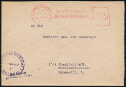 SAARBRÜCKEN 2/ Landratsamt/ (18) Saarbrücken 1947 (27.9.) Aptierter AFS Francotyp "Reichsadler" = Entfernt + Inschrift:  - Otros & Sin Clasificación