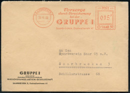 SAARBRÜCKEN 2/ Vorsorge/ Durch Versicherung/ Bei Der GRUPPE I/  1955 (20.1.) AFS Francotyp "POST SAAR" 015 F. Auf Firmen - Otros & Sin Clasificación