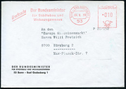 53 BONN-BAD GODESBERG 1/ Der Bundesminister/ F.Städtebau U./ Wohnungswesen 1970 (9.4.) AFS Francotyp (rs. Klappe Fehlt)  - Autres & Non Classés