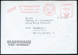 53 BONN-BAD GODESBERG 1/ Der Bundesminister/ F.Städtebau U./ Wohnungswesen 1970 (9.4.) AFS Francotyp (rs. Klappe Fehlt)  - Other & Unclassified