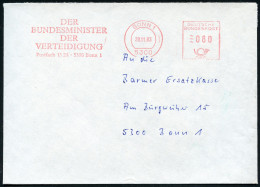 5300 BONN 1/ DER/ BUNDESMINISTER/ DER/ VERTEIDIGUNG 1983 (28.11.) AFS Pitney-Bowes Ohne Kennung ,rs. Abs.Vordruck., Orts - Sonstige & Ohne Zuordnung