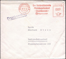 (20a) HANNOVER 2/ Der Niedersächs./ Ministerpräsident/ -Staatskanzlei- 1955 (30.12.) AFS Francotyp Auf Dienst-Bf. + Inha - Andere & Zonder Classificatie