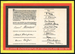 509 LEVERKUSEN 1 1974 (15.7.) 1K Auf Sonder-P 30 Pf. "25 Jahre B.R.D." + Zudruck R-Zettel: 509 Leverkusen 1/a D + Zusatz - Autres & Non Classés